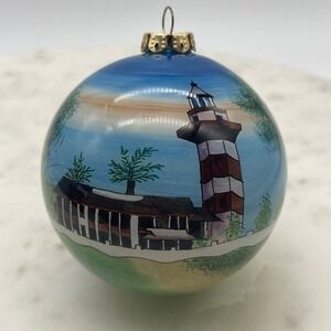 Hilton Head Lighthouse Christmas Ornament 1999 FIGI Inside Art